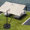 Lausaint Home 8Ft Cantilever Patio Umbrella Square Deluxe Offset Umbrella 360°Rotation Heavy Duty Patio Hanging Umbrella for Market Garden Deck Pool Backyard Patio - Atlantic Fine Furniture Inc
