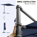 Lausaint Home 8Ft Cantilever Patio Umbrella Square Deluxe Offset Umbrella 360°Rotation Heavy Duty Patio Hanging Umbrella for Market Garden Deck Pool Backyard Patio - Atlantic Fine Furniture Inc