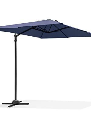Lausaint Home 8Ft Cantilever Patio Umbrella Square Deluxe Offset Umbrella 360°Rotation Heavy Duty Patio Hanging Umbrella for Market Garden Deck Pool Backyard Patio - Atlantic Fine Furniture Inc