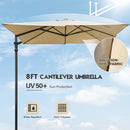 Lausaint Home 8Ft Cantilever Patio Umbrella Square Deluxe Offset Umbrella 360°Rotation Heavy Duty Patio Hanging Umbrella for Market Garden Deck Pool Backyard Patio - Atlantic Fine Furniture Inc