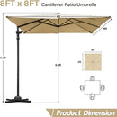 Lausaint Home 8Ft Cantilever Patio Umbrella Square Deluxe Offset Umbrella 360°Rotation Heavy Duty Patio Hanging Umbrella for Market Garden Deck Pool Backyard Patio - Atlantic Fine Furniture Inc