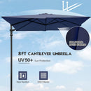 Lausaint Home 8Ft Cantilever Patio Umbrella Square Deluxe Offset Umbrella 360°Rotation Heavy Duty Patio Hanging Umbrella for Market Garden Deck Pool Backyard Patio - Atlantic Fine Furniture Inc