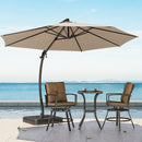 LAUSAINT HOME Outdoor Patio Umbrellas, 12FT Outdoor Umbrella with Base Included, Upgraded Curvy Aluminum Offset Cantilever Umbrella with 360°Rotation Deisgn for Garden Pool Backyard Market Deck - Atlantic Fine Furniture Inc