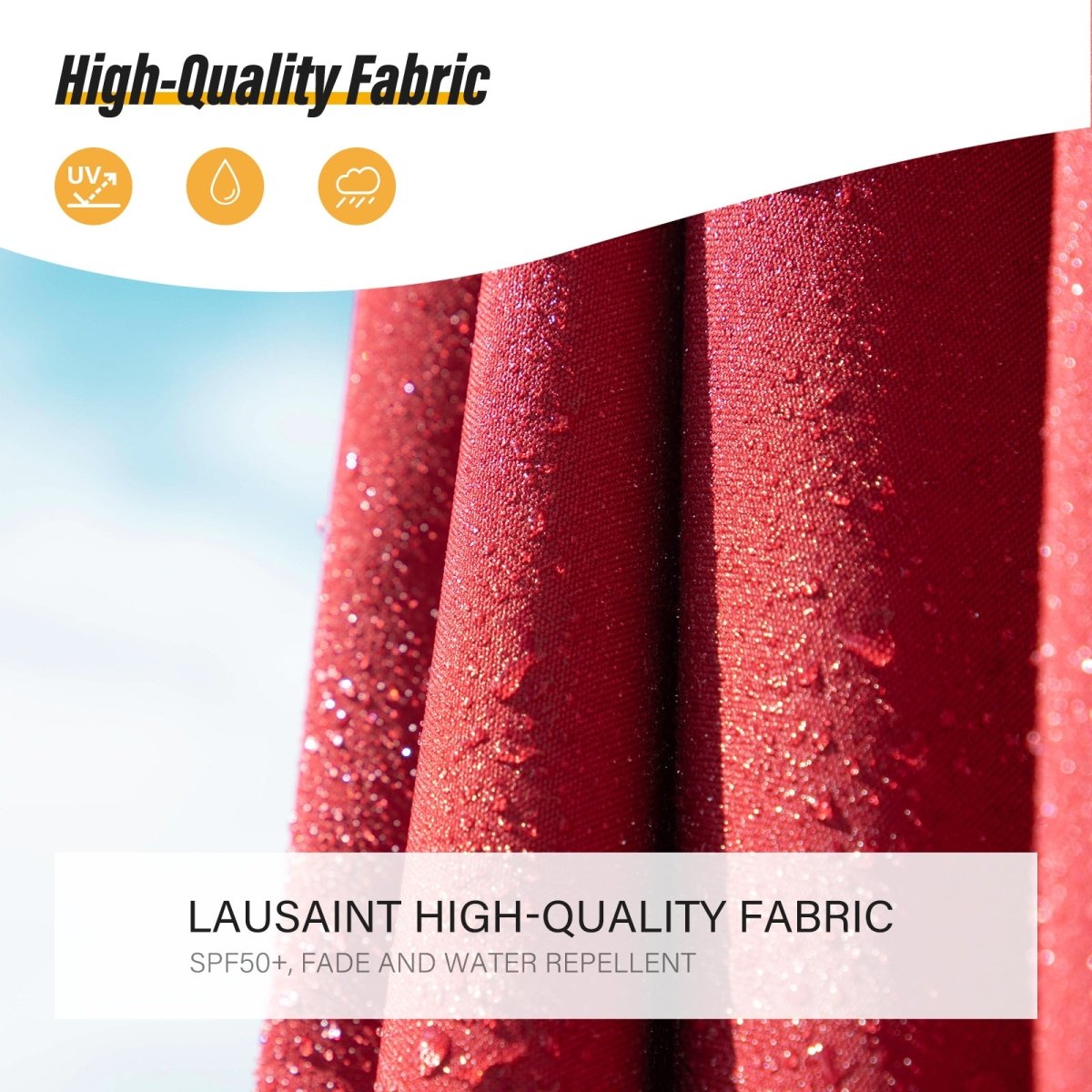 LAUSAINT HOME Outdoor Patio Umbrellas, 12FT Outdoor Umbrella with Base Included, Upgraded Curvy Aluminum Offset Cantilever Umbrella with 360°Rotation Deisgn for Garden Pool Backyard Market Deck - Atlantic Fine Furniture Inc