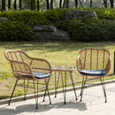 Liriope Outdoor Patio Bistro Set 3 Piece Rattan Seating Group with Cushions - Atlantic Fine Furniture Inc