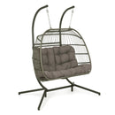 Luxury 2 Person X-Large Double Swing Chair Wicker Hanging Egg Chair - Atlantic Fine Furniture Inc